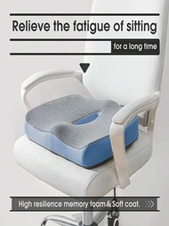 1 pieza Cojín para silla de oficina - Cojín de asiento de espuma con memoria ergonómico de soporte para cadera aliviador de hemorroides para sentarse prolongadamente en la oficina y el carro, cojín transpirable para levantamiento de glúteos, cojín con forma de rosquilla para hemorroides