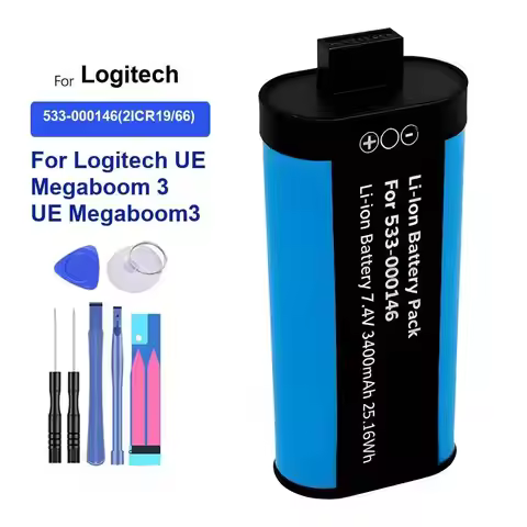 533-000146 2ICR19 66 For Logitech UE Megaboom 3 Megaboom3 3400Mah Speaker Battery Stable