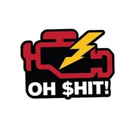 Personality Warning Check Engine Fault Warning Check Engine Light Car Stickers Scratches Decorative 