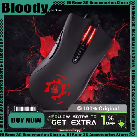 Original A4tech Bloody A91 Wired Gaming Mouse One-Click Instant Macro Io1.1 Macro Drive Optical Engi