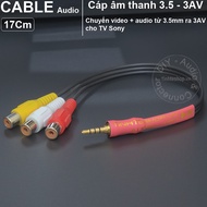 3.5 to lotus audio + video for Sony TV DIY 17Cm - 3 RCA to 3.5mm cable