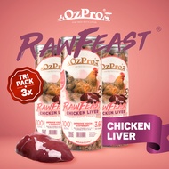 BUNDLE TRI-PACK - OzPro RawFeast Freeze Dried Raw Meat Cat/Dog Food / Treats / Snacks — CHICKEN LIVE