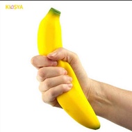 KISSYA ของเล่นสะสมอาหารปลอมตกแต่งสายรัดกล้วยสกุชชี่ขนาดใหญ่18ซม.