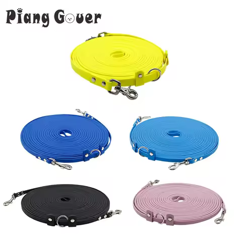 Long PVC Double-headed Dog Leash Waterproof Pet Leashes Outdoor Walk Training 2 Heads Pet Traction R