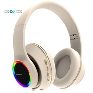 Bluetooth 5.0 Headphones, LED Headset Wireless Headphones, for Game Console , Computer (Khaki)