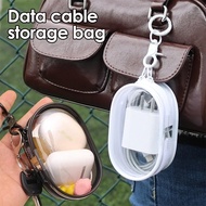 Data Cable Storage Box Single Transparent Cable Protective Cover Storage of Earphone Chargers Data C
