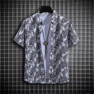 M-5XL Summer Hawaii Fashion All Match Casual Plus Size Short Sleeve Shirt Men