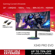 PRISM+ X340 PRO EVO | 34" 180Hz Curved Ultrawide 21:9 UWQHD [3440 x 1440] 120% sRGB Gaming Monitor
