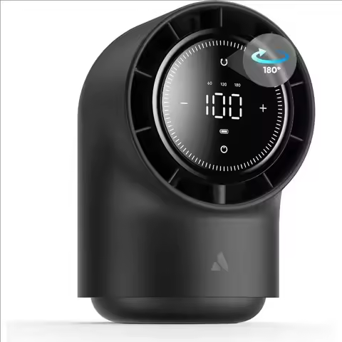 Aecooly Touch Control Desk Fan 100 Speeds Quiet Bedroom Digital Display 8000mAh Automatic Shaking He