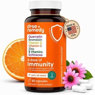Peningkatan Imun Satu Dosis - Suplemen 7-dalam-1: Quercetin 500mg, Mengandungi Bromelain, Zink, Vita