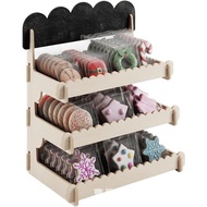 Display Rack Dessert Wooden Storage Rack Organizer Greeting Card Cookie Desktop Collapsible Storage 