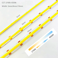 cod 12V 24V DC CCT COB LED Strip Light 2700K to 6500K Color-Changing LED Tape Linear Double Color RA