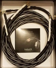 Inakustik Ls-603喇叭線，8呎長一對,鍍金蕉头99%新,同新無分別,名師代工$2100