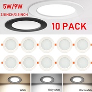 led downlight lamp Black White 5W 9W led spot 220V ceiling recessed downlights round led panel light 3000K 4000K 6000K