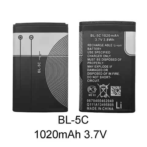 High Quality BL-5C BL5C Replacement Mobile Phone Battery 1020mAh Batteries for Nokia 1112 1208 1600 
