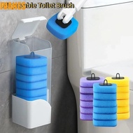IVANES Disposable Toilet Brush, Wall Mounted Plastic Toilet Cleaning Brush, Sanitary Brush Sponge He