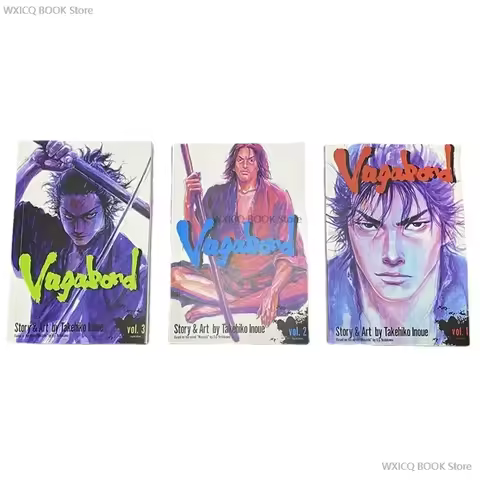 Anime Vagabond Volume 1-3 Miyamoto Musashi Japanese Teen Mystery Romance English Comic Book Manga Bo