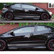 S442 2pcs Honda Car side Body Vinyl Decal Sticker Stripe Design Decals Graphics