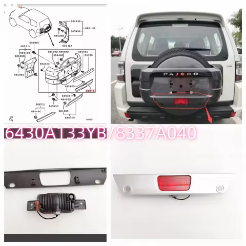 1PCS Stop Lamp Cover Rear Fog Lamp Cover Spare Tire Cover Down For Pajero Montero Shogun V93W V97W 6