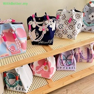 WithBetter   Butterfly Knitted Buet Bag Women's Fashion Handbag Versatile Knitted Wrist Bag Shopping