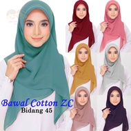 Women Pashmina Tudung Bawal PLAIN Cotton Voile 45 - Hijab Wanita Perempuan Ringan dan Selesa Premium