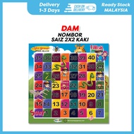 MOMMY HAPPY : Dam nombor saiz 2x2 kaki permainan kanak kanak dan bahan bantu mengajar tadika / prase