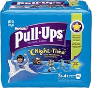 Huggies Pull-Ups Night-time Training Pants, Size 3T-4T, Boy, 46 Count (Pack of 2)