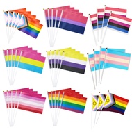 14*21 ซม. โบกมือธงสีรุ้ง Parade Rainbow Moon กิจกรรม Cheer ธงหลากสี（1 Piece)