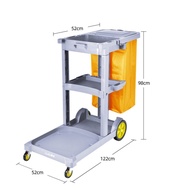 Janitorial Cart Cleaning Trolley Hotel Service Cart Universal Wheel Multi-function Cleaning Trolley 