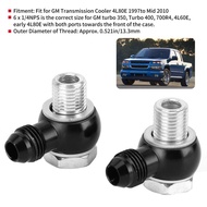 6AN x 1 / 4NPSM Oil Cooler 90° Banjo Fittings Connecter Fit for GM Transmission 4L80E 1997 to Mid 20