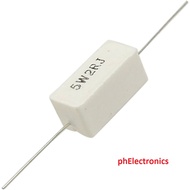 2pcs 5W Cement resistance 0.1~10k ohm 0.33R 1R 10R 100R 0.22 0.25 0.33 10 100 1K ohm Cement resistor