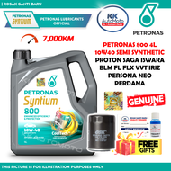 NEW ! Petronas Syntium Malaysia 800 Semi Synthetic 10W40 10W-40 4L Engine Oil Minyak Hitam Oil Filter OSK O-8307 Proton Saga Iswara Wira Satria Arena Putra BLM FLX VVT Iriz Persona Waja Gen2 Exora Preve Suprima S