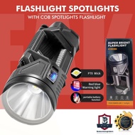 6 Mode Korea Viral XHP50 + COB Spotlights Flashlight, Portable USB Rechargeable LED Torch Double-hea