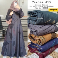 Baju Gamis Jumbo Harian Bahan Kaos Diana Denim Terbaru Muslimah Wanita