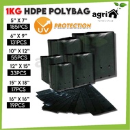 Goods in stockAgri 1 KG Black Polybag UV Thick Fertigasi Polibag Hitam Nursery Plastik Semaian Benih Poly bag Polibeg Po