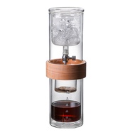 HOT DEALGlass Cold Brew Coffee Maker Glass Coffee Set Double Ice Drip Coffee Maker Hand Brew Coffee 