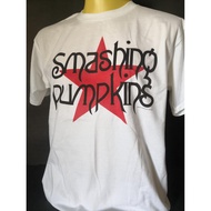 เสื้อวงนำเข้า Smashing Pumpkins Red Star Logo Oasis Blur Nirvana Grunge Alternative Rock Style Vinta