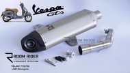 ชุดท่อแต่ง ทรง  Akrapovic ตรงรุ่น Vespa GTS300 งานสวยมาก