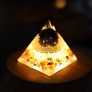 【客製化禮物】青金石小夜燈-輕透感奧剛金字塔Orgonite水晶療癒