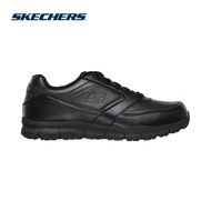 Skechers สเก็ตเชอร์ส รองเท้าผู้ชาย Men Work Nampa Slip Resistant Work Shoes - 77156-BLK Memory Foam 