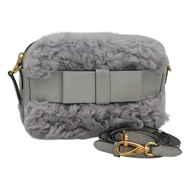 Miu Miu 灰色皮革肩背包 正品 BD1196V