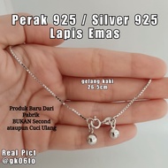 Gelang Kaki italy Perak 925 Lapis Emas Terasli Awet Tidak Karatan Foto Asli Bisa Cod Ada surat