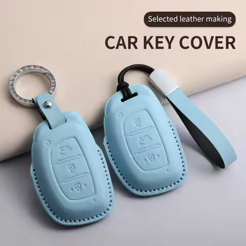 Car key case cover For Hyundai Creta Ix35 Ix45 I10 I30 I40 PU Leather Keycover