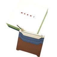 MARNI 2025 春夏系列，義大利製造，TRUNKAROO 卡包，真皮卡套 PFMO0112U2P6948，蛋白石/肉桂色/貝殼色 (ZO879)，錢包，原價：¥71,500 [近全新] [二手]