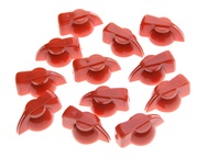 KR- Pack of 12 Brass Insert Guitar Chicken Head Knob AMP Effect pointer Knob Red