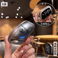 Retro Metallic Gray Style Smart Keyless Remote Car Key Fob Case Cover Shell Holder Chain TPU Full Pr