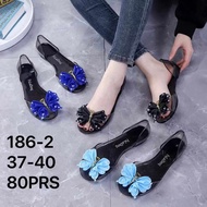 Alina Glass Flower jelly Shoes 186-A18/transparent jelly Flatshoe