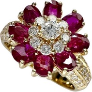 Size 12 Ponte Vecchio/ Ponte Vecchio Ruby 1.51ct Diamond 0.59ct Total Ring 18K Gold 6.2g Women's [Pr