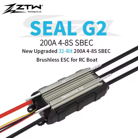 ZTW Seal G2 200A ESC 4-8S SBEC 6/7.4/8.4V 10A Waterproof Water Cooling Two-way Speed Control For RC 