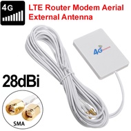 ◎﹍✧Indoor 28dBi High Gain 3G 4G LTE Router Modem Aerial External Antenna Dual SMA With 2 Meters RG174